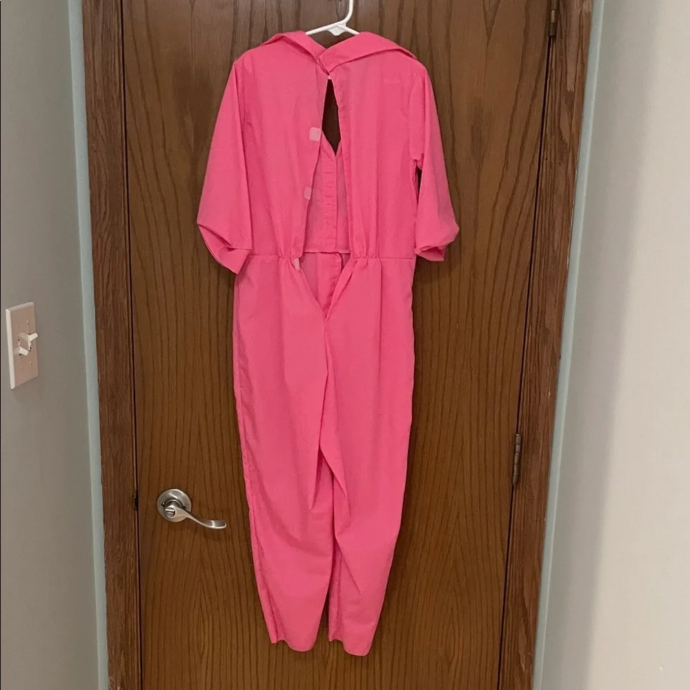 BARBIE UEC Girls Size Medium (7/8) Bright Pink Jumpsuit Costume with headband